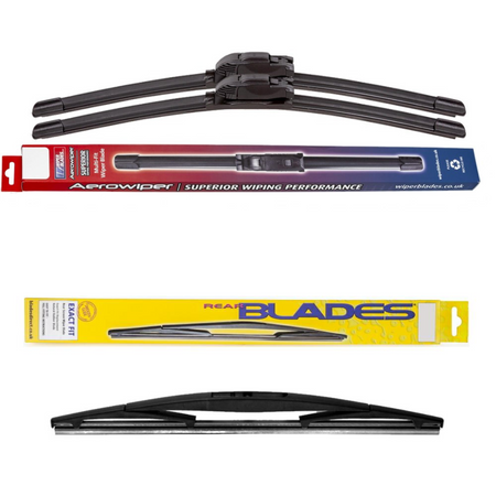 Windscreen Wipers Aerowiper & Blades Rear Screen - Triple Pack