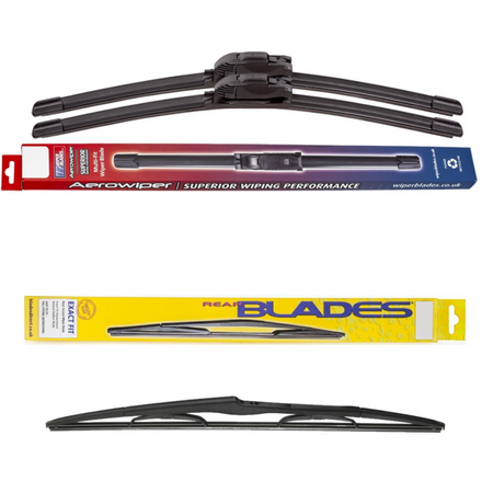 Windscreen Wipers Aerowiper & Blades Rear Screen - Triple Pack