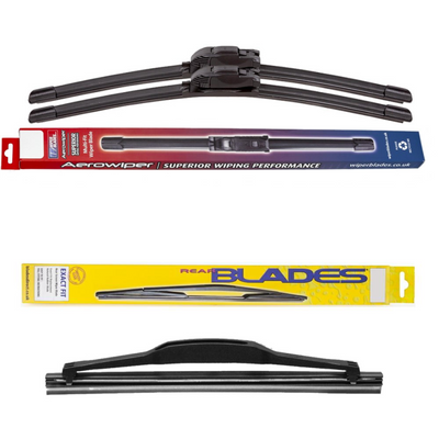 Windscreen Wipers Aerowiper & Blades Rear Screen - Triple Pack