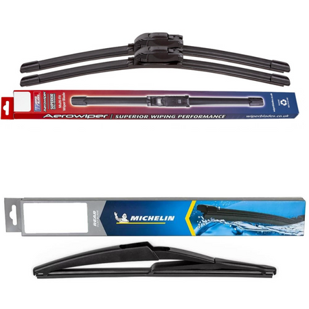 Windscreen Wipers Aerowiper & Michelin Rear Screen - Triple Pack