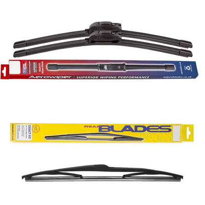 Windscreen Wipers Aerowiper & Blades Rear Screen - Triple Pack