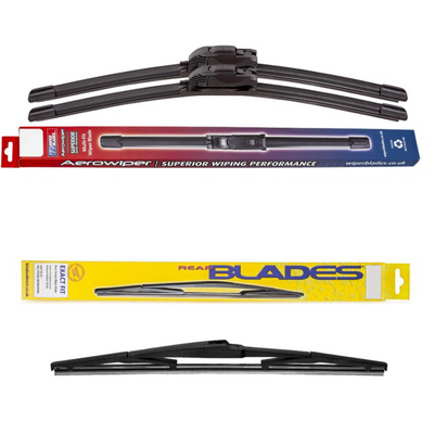 Windscreen Wipers Aerowiper & Blades Rear Screen - Triple Pack