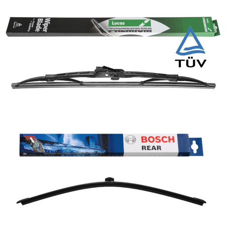 Lucas Premium Wiper Blade with Spray Bar and Bosch Rear Screen - Triple Pack