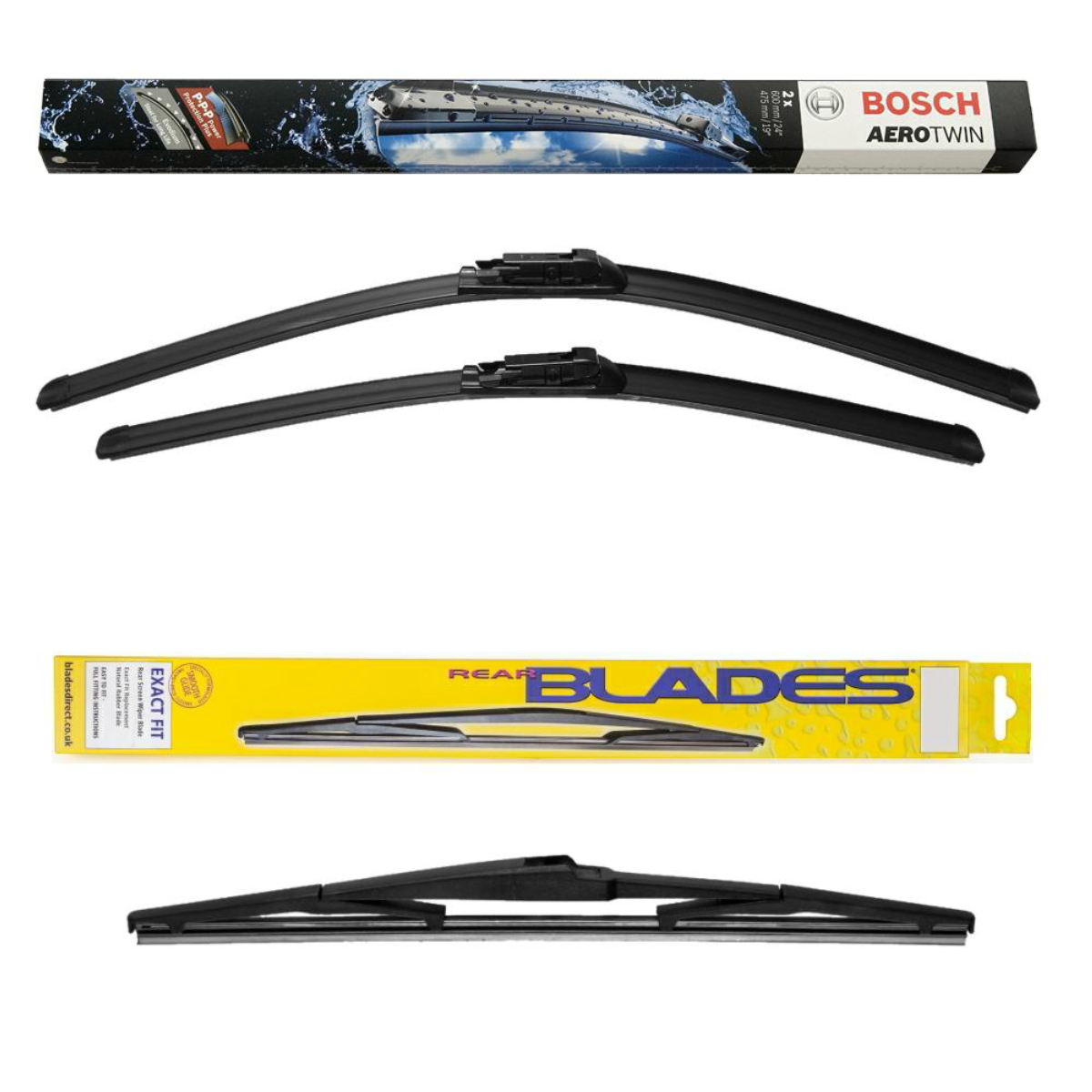 Bosch Aerotwin and Blades Rear Screen - Triple Pack | Windscreen Wipers